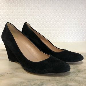 J Crew Black Suede Wedges